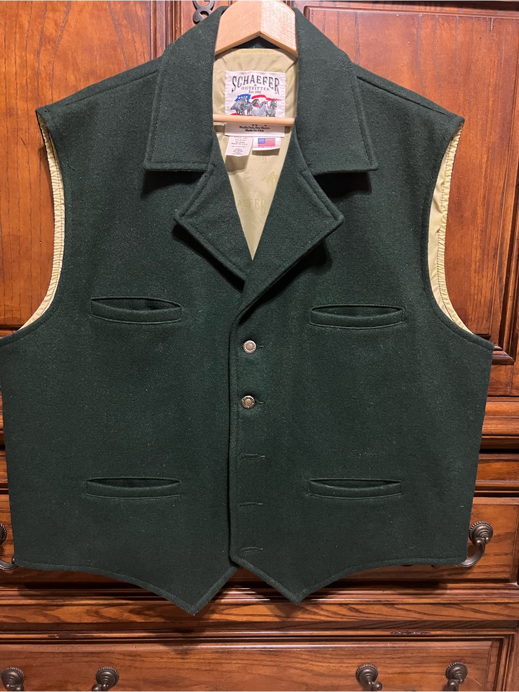 Vintage Schaefer Outfitter Wool Vest Made In Usa 2xl